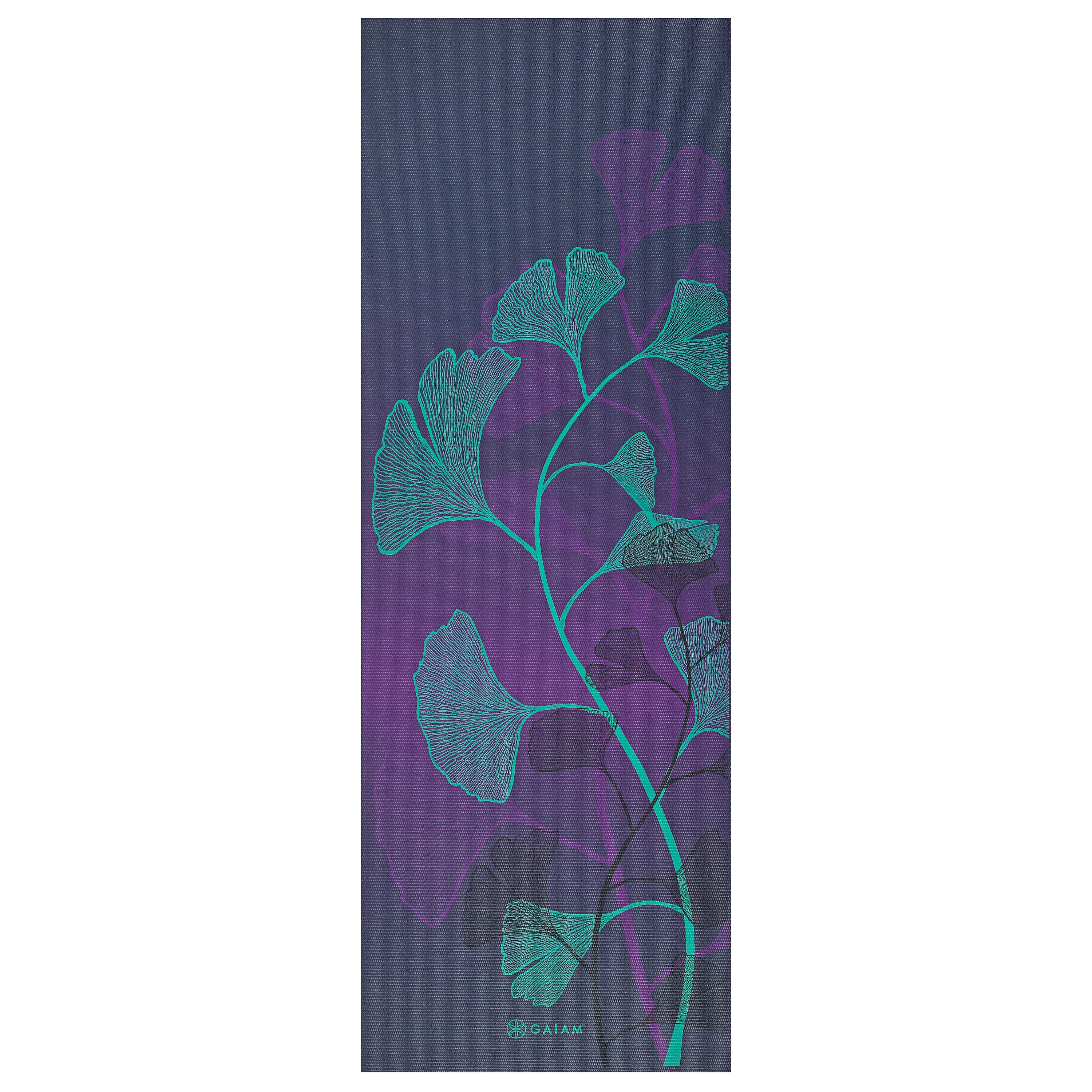 Gaiam Premium Lily Shadows Yoga Mat (6mm) flat